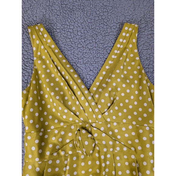 J Crew Dress Womens Size 4 Yellow 100% Silk Rosette Artsy Event Wedding Party - Picture 2 of 15